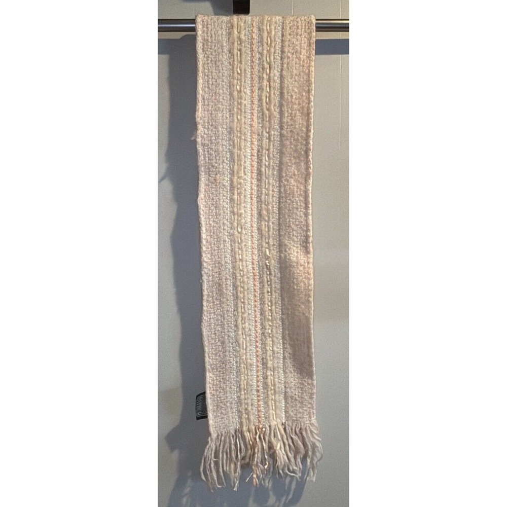 The Weave O' the Irish Ivory Shawl/Scarf Hand‎ Woven Ireland Wool 68x8.5"